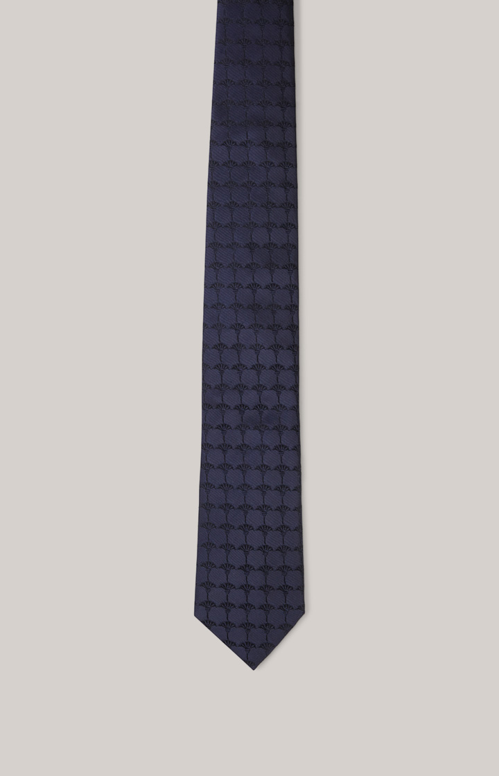 Cornflower Seiden-Krawatte in Navy gemustert