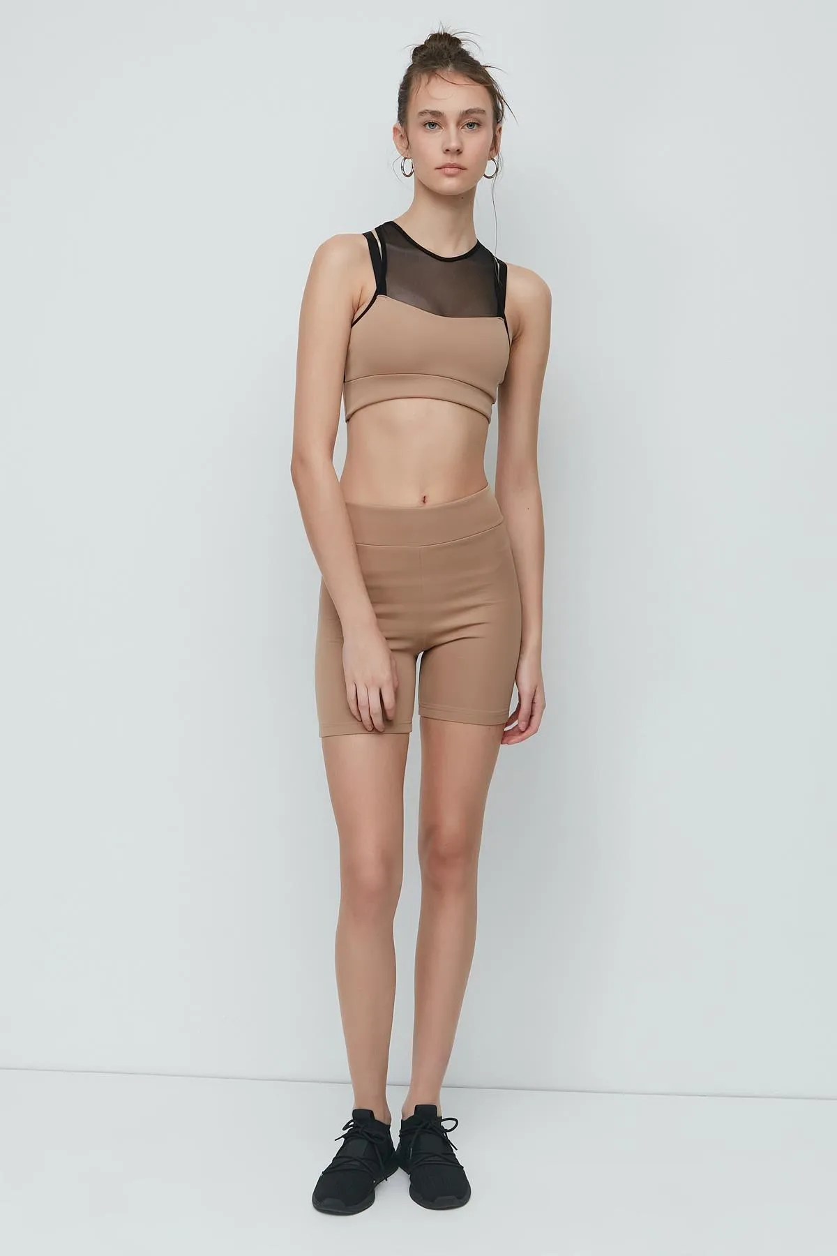 C&City  Bustier-Langshorts-Set mit Tülldetail 9150 Braun