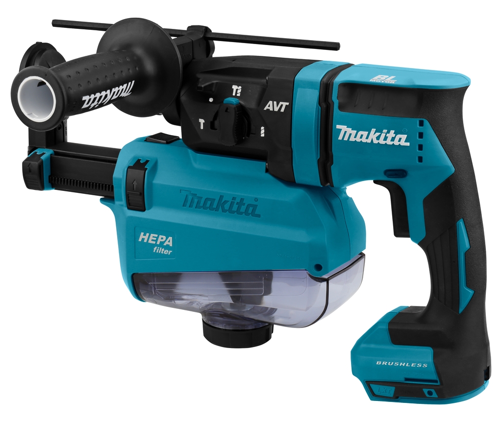 Makita DHR182ZWJU Kombihammer 18 Volt (ohne Akkus und Ladegerät) + mit Staubabsaugung und AWS-Sender