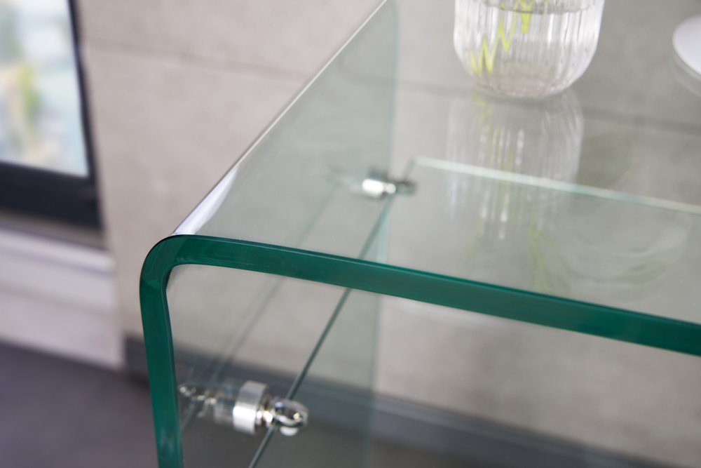 riess-ambiente Konsolentisch FANTOME 100cm transparent (Einzelartikel, 1-St), Wohnzimmer · Glas · eckig · mit Ablage · Modern Design