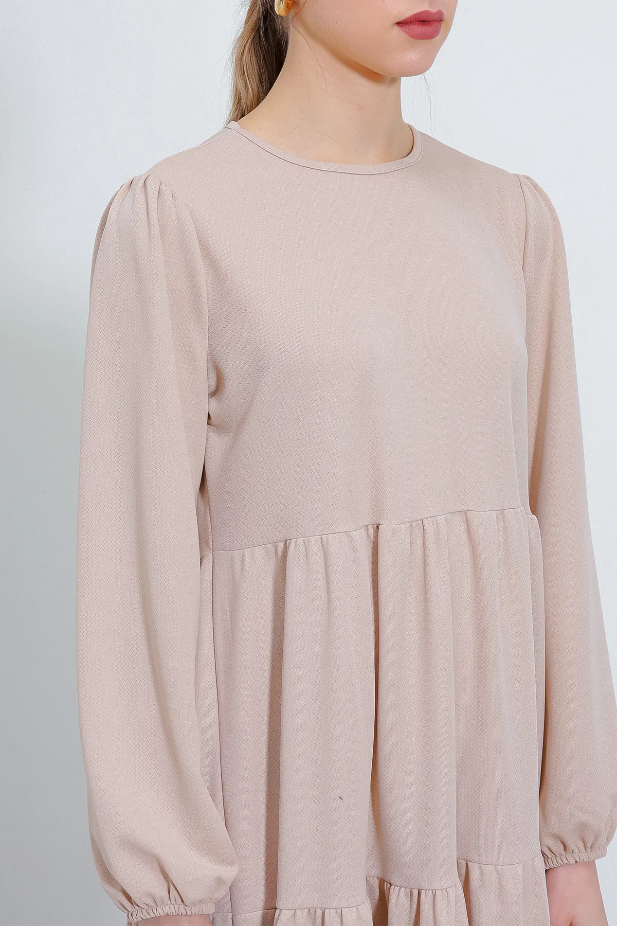 Bigdart  Cremefarbenes, langes gestricktes Hijab-Kleid für Damen 2482