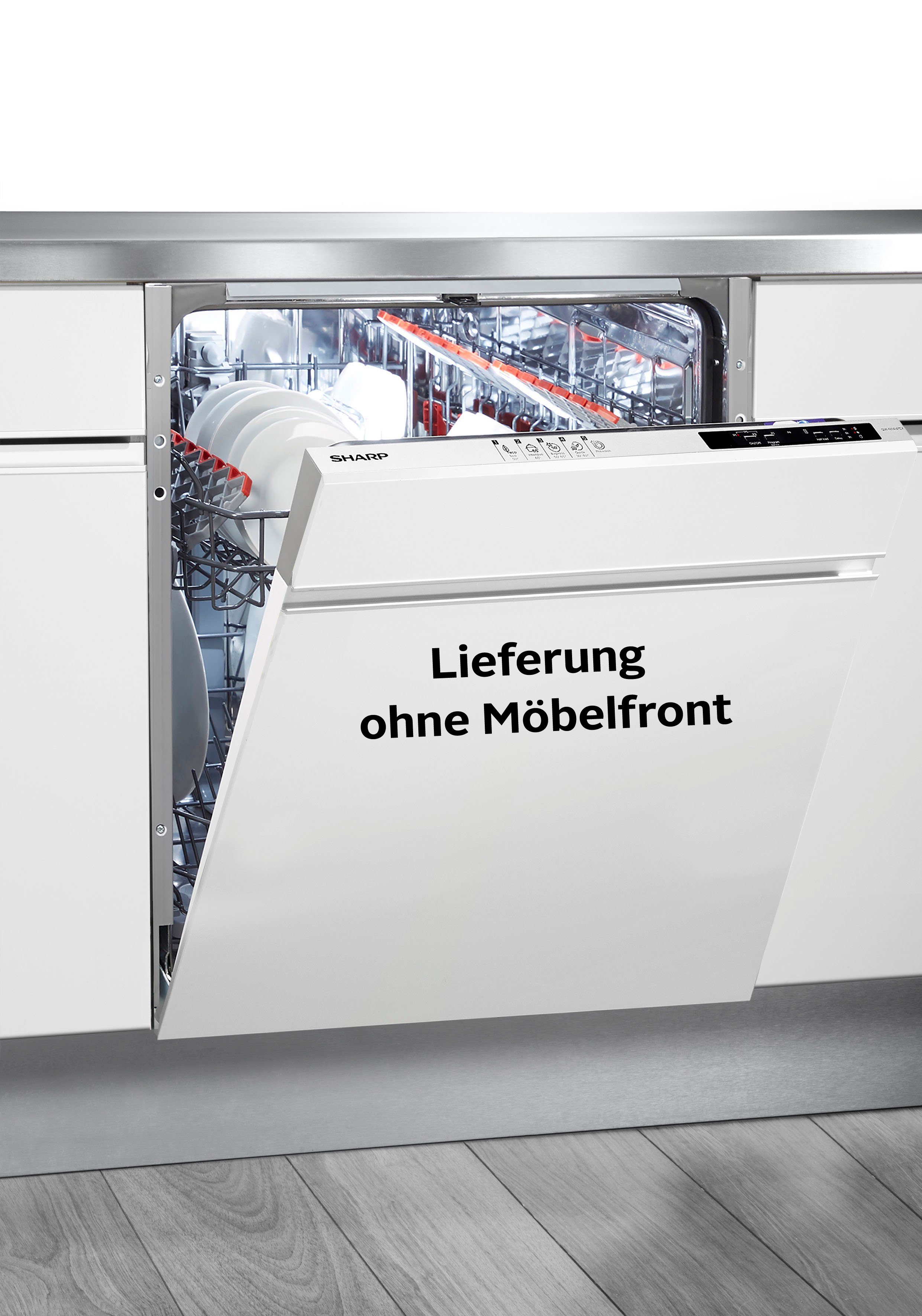 Sharp vollintegrierbarer Geschirrspüler, QW-NI14I47EX-DE, 12 Maßgedecke