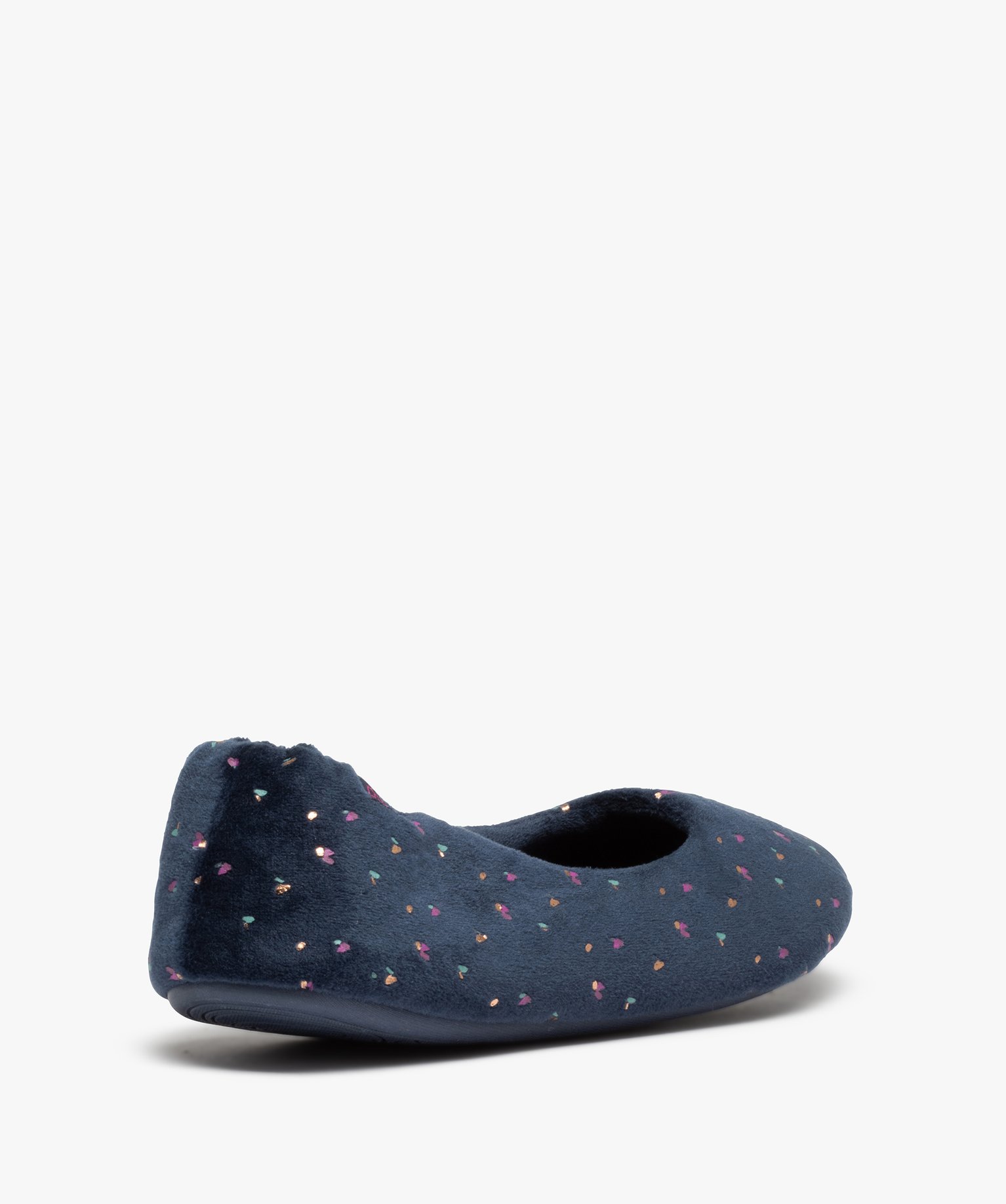 Chaussons femme ballerines en velours imprimé – Dim marine | GEMO
