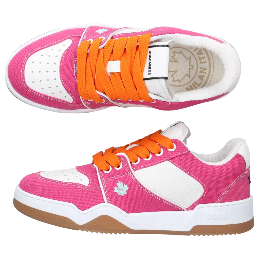 Dsquared2 - Sneaker low SPIKER Kalbsleder Denim - rot