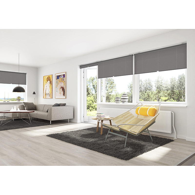 DUOTEX Plissegardin 90x210 cm trådløs grå