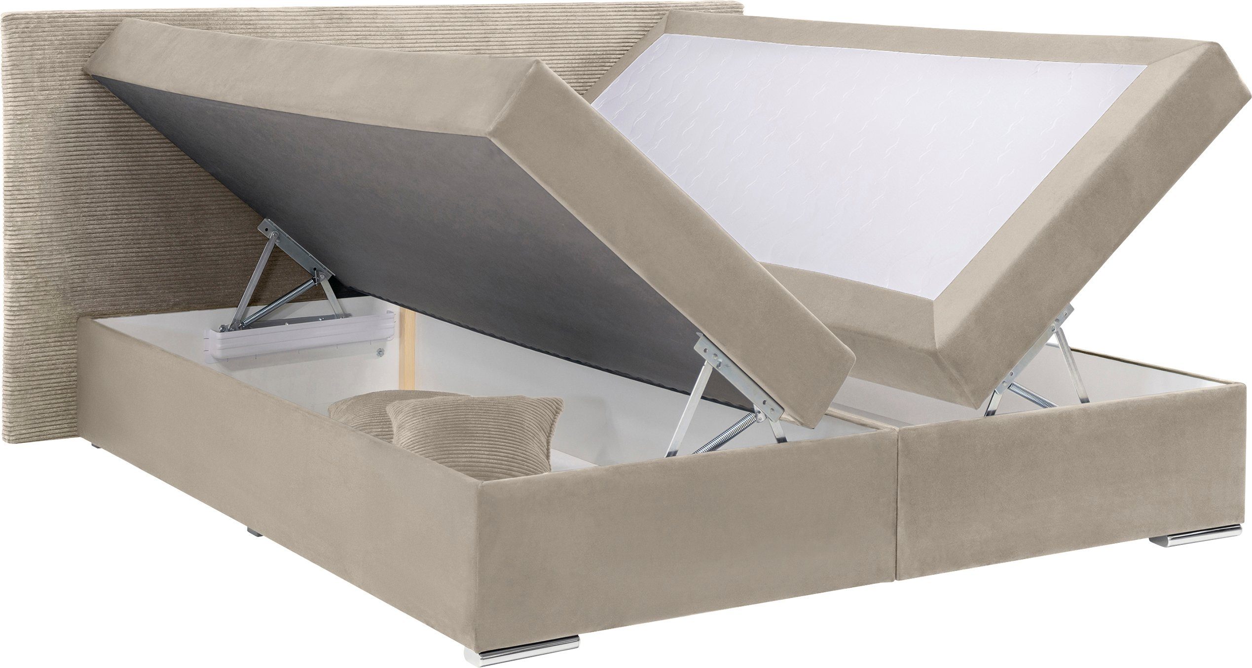 INOSIGN Boxbett Evina, Inkl. Stauraum und Topper, wahlweise in H2 oder H3
