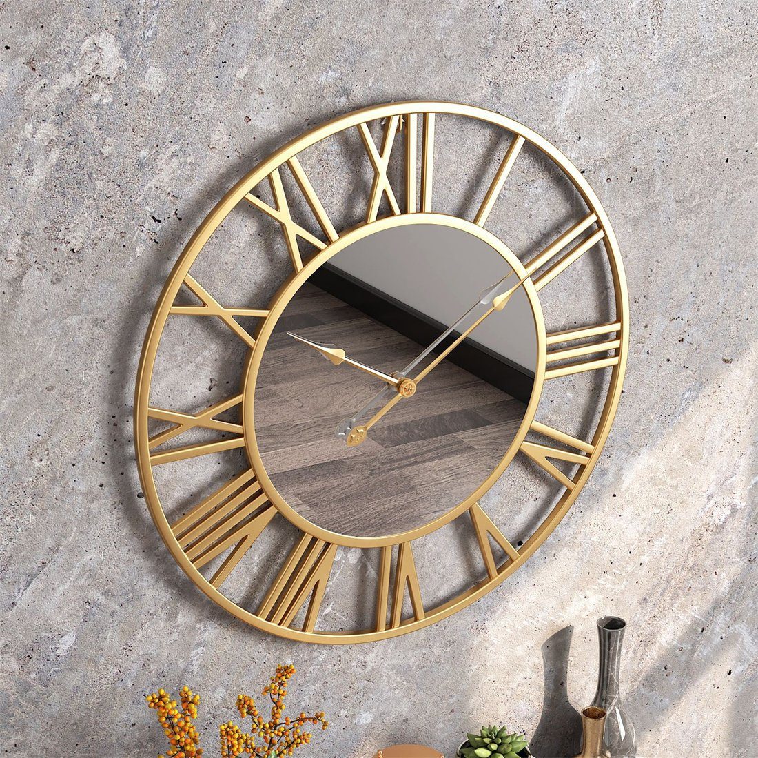 DÖRÖY Wanduhr 40cm Moderne Wanduhr aus Metall, kreative stille Uhr, Vintage-Wanduhr