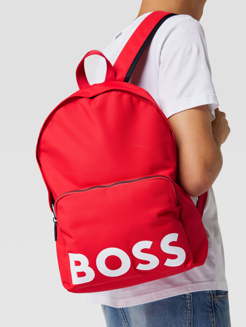 Rucksack mit Label-Print in rot
