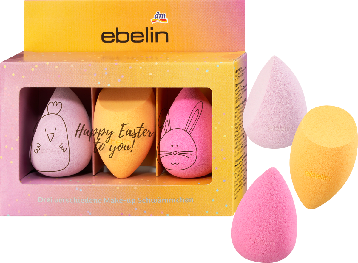 Geschenkset ebelin Make-Up Schwämmchen Happy Easter 3tlg, 1 St