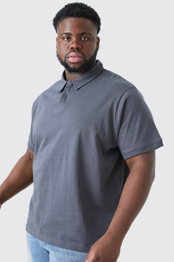 Plus Poloshirt mit Knopfleiste