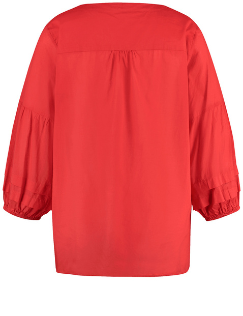 Leichte Baumwollbluse mit Ballonärmeln