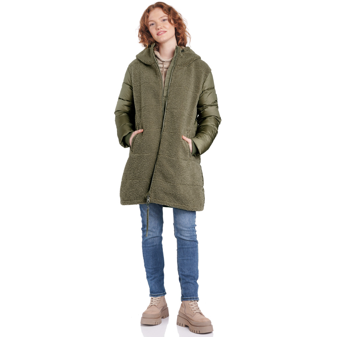 Damen Teddyjacke mit gestepptem Rücken
