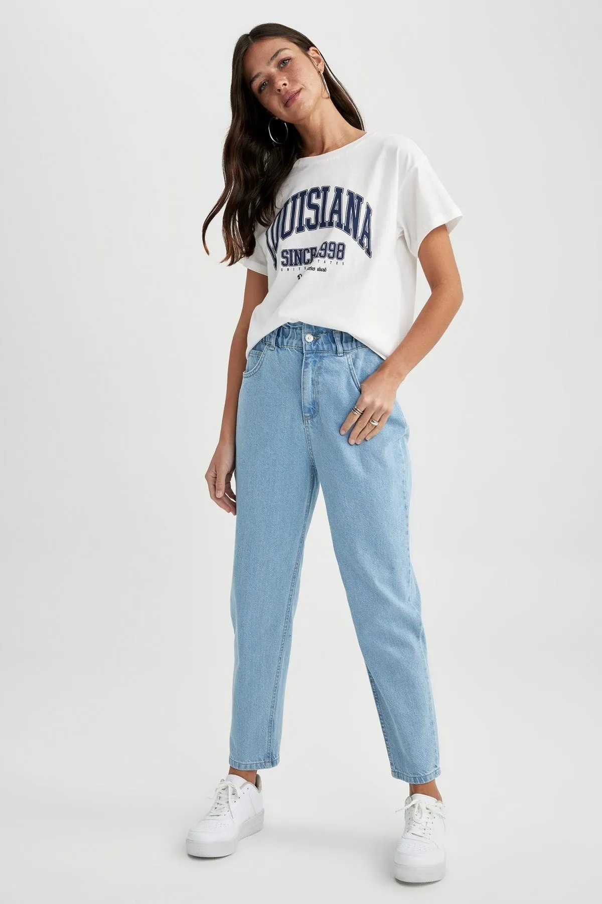 DeFacto  Knöchellange Paperbag-Jeans aus 100 % Baumwolle