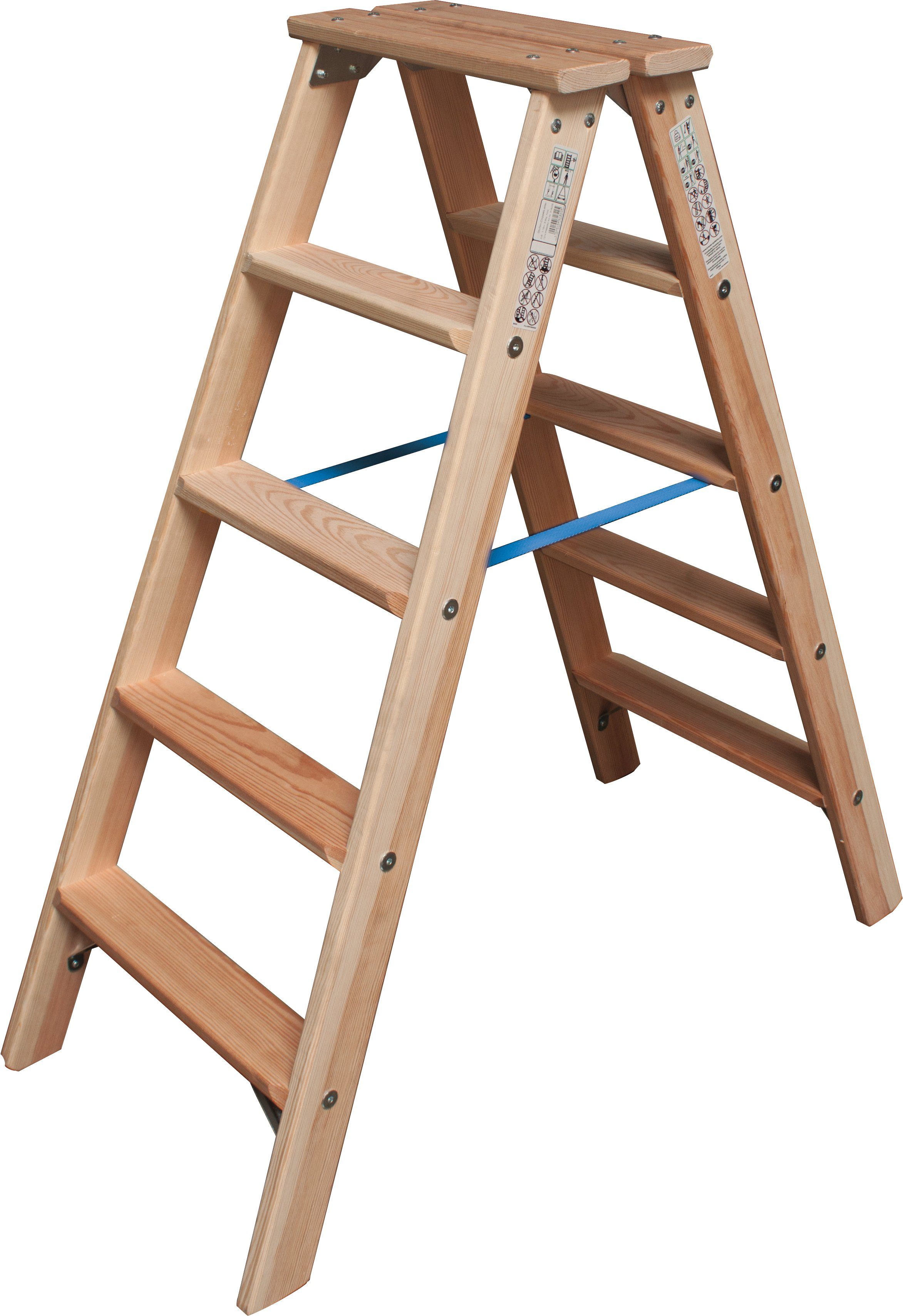 KRAUSE Doppelleiter STABILO, Holz, 2x5 Stufen, Arbeitshöhe ca. 245 cm