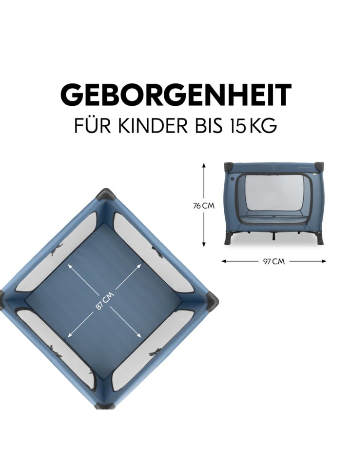 Hauck Reisebett & Laufgitter Sleep N Play SQ Set in blau günstig kaufen onesize