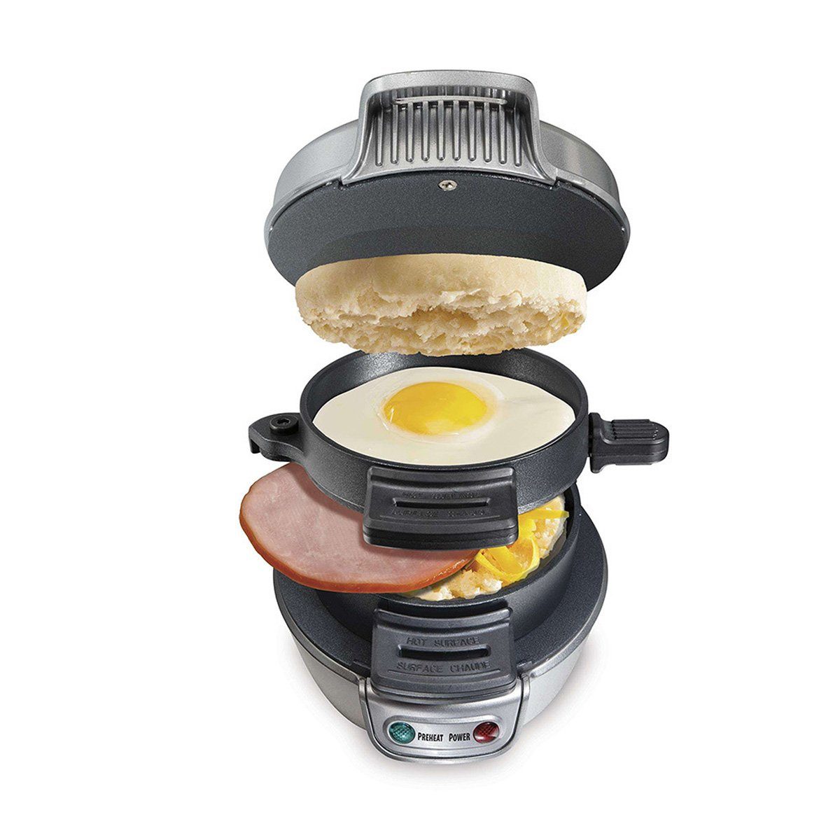 Yoyaxi 3-in-1-Sandwichmaker Hamburgermaschine - Sandwichmaschine, 3-in-1 Frühstücksmaschine, Omelette-Toaster