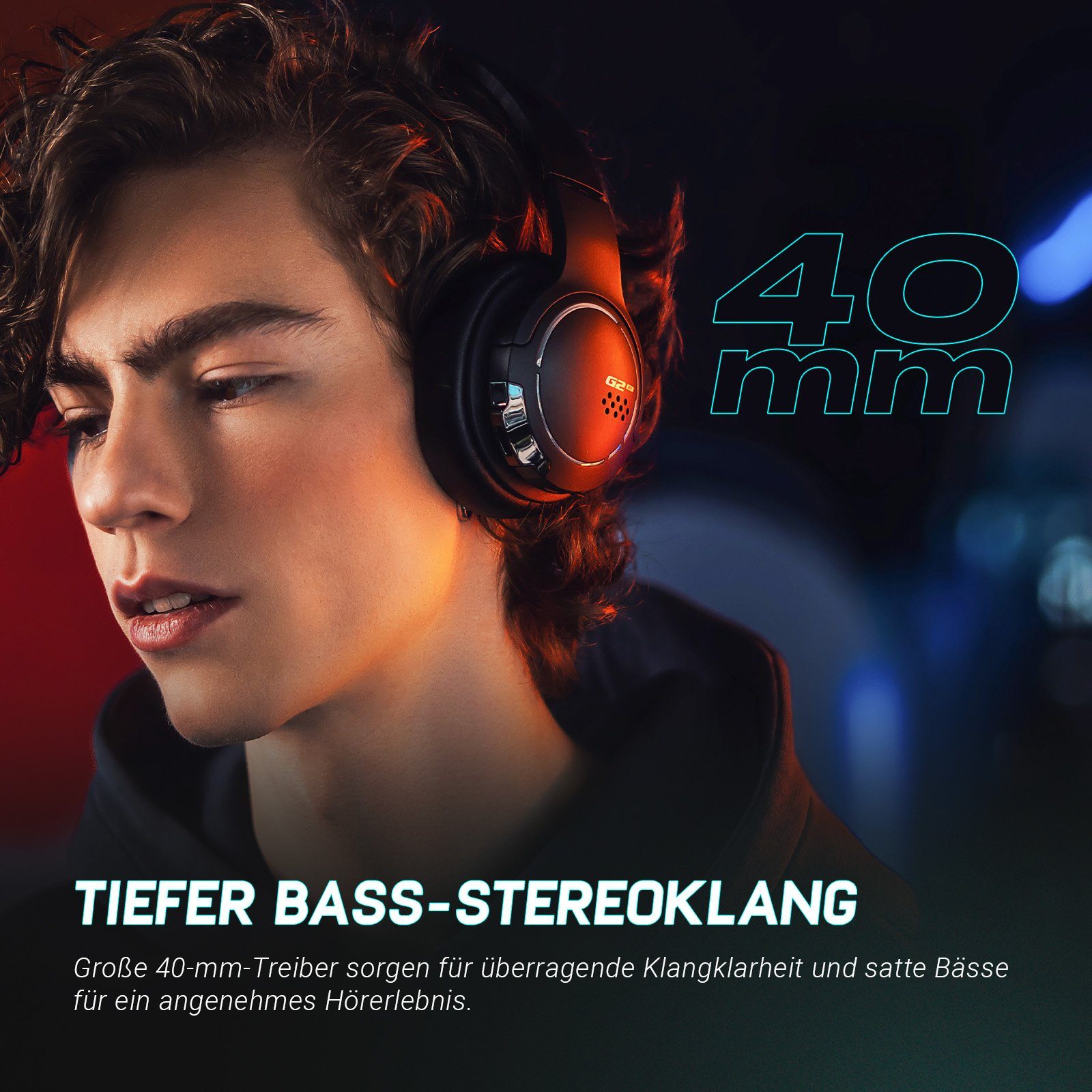 Edifier® G2BT Gaming-Headset (Wireless, RGB-Licht, Geräuschunterdrückung, weichen Ohrenschützern, Bluetooth 5.2)