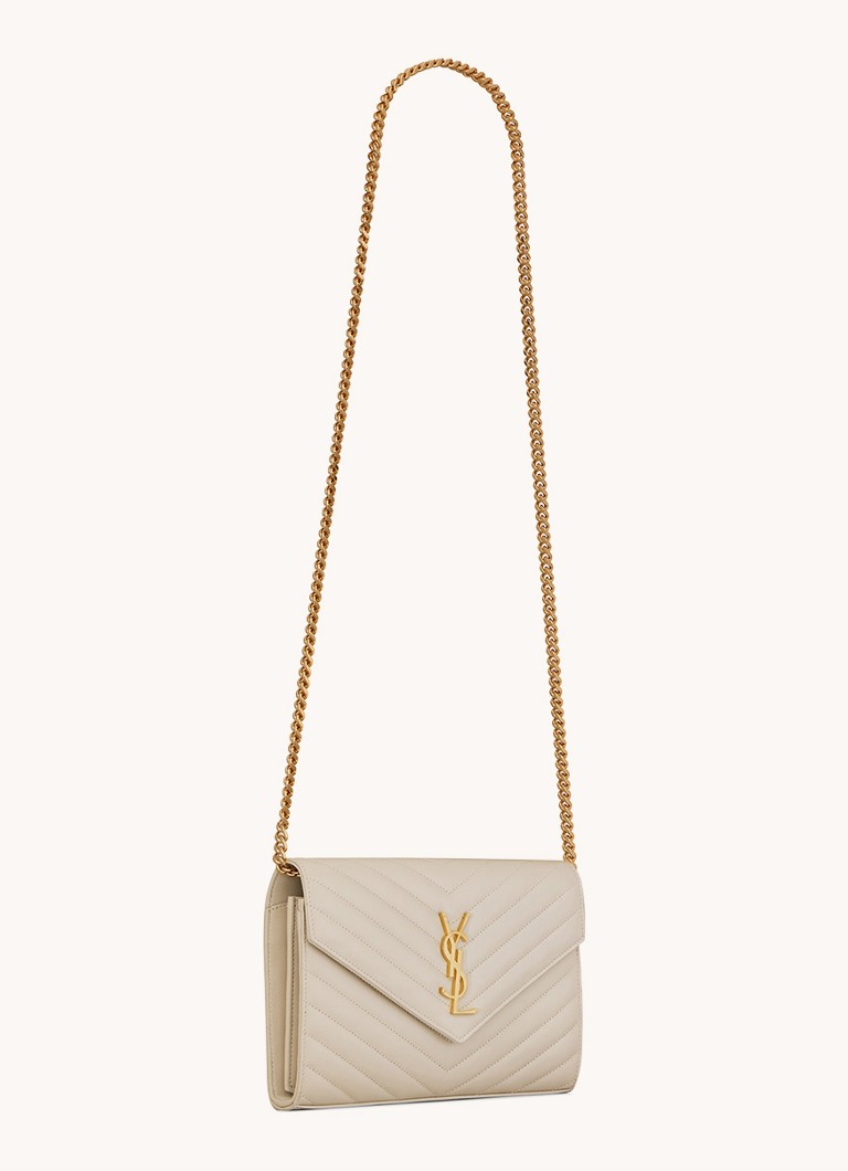 Saint Laurent Cassandre Matelassé lampaannahkainen lompakko olkahihnalla