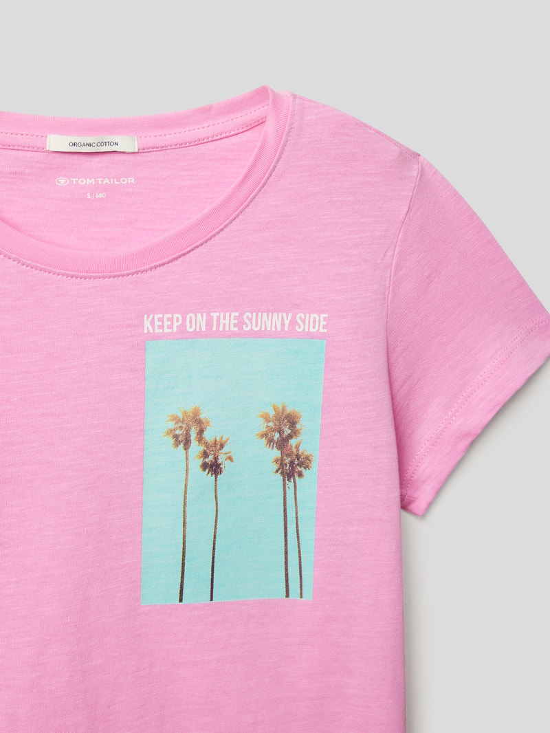 T-Shirt mit Motiv-Print in pink