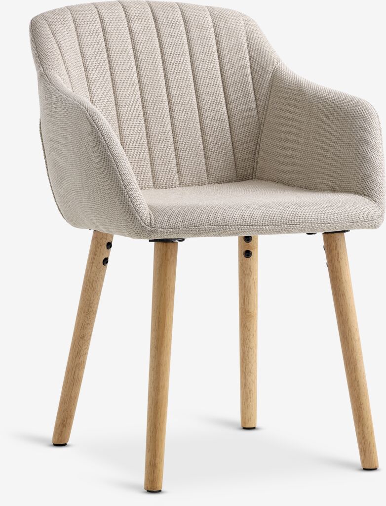 ADSLEV spisestol, beige stoff/eikfarge