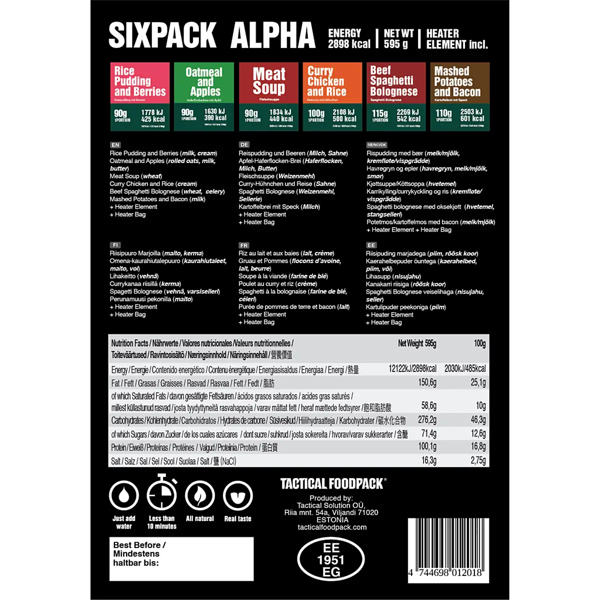 Tactical Foodpack Sixpack Alpha
