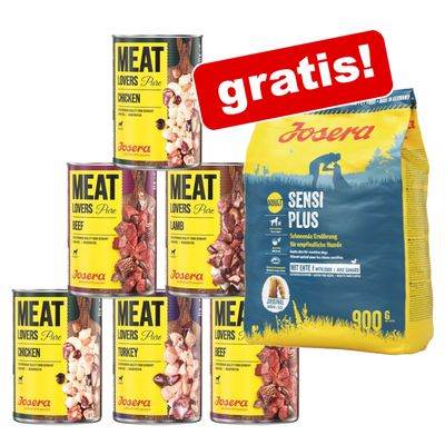6 x 400 g Josera Meatlovers + 900 g SensiPlus Trockenfutter gratis!