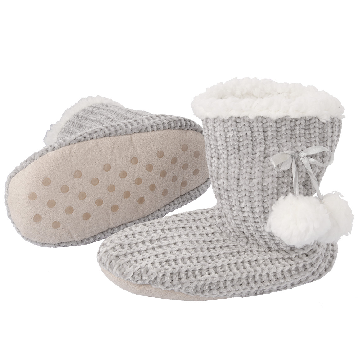 Damen Pantoffeln in Chenille-Optik