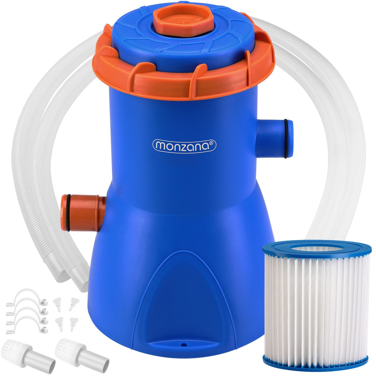 Casaria monzana® Pool Filterpumpe MZP30 Blau/Orange 2.280L/h