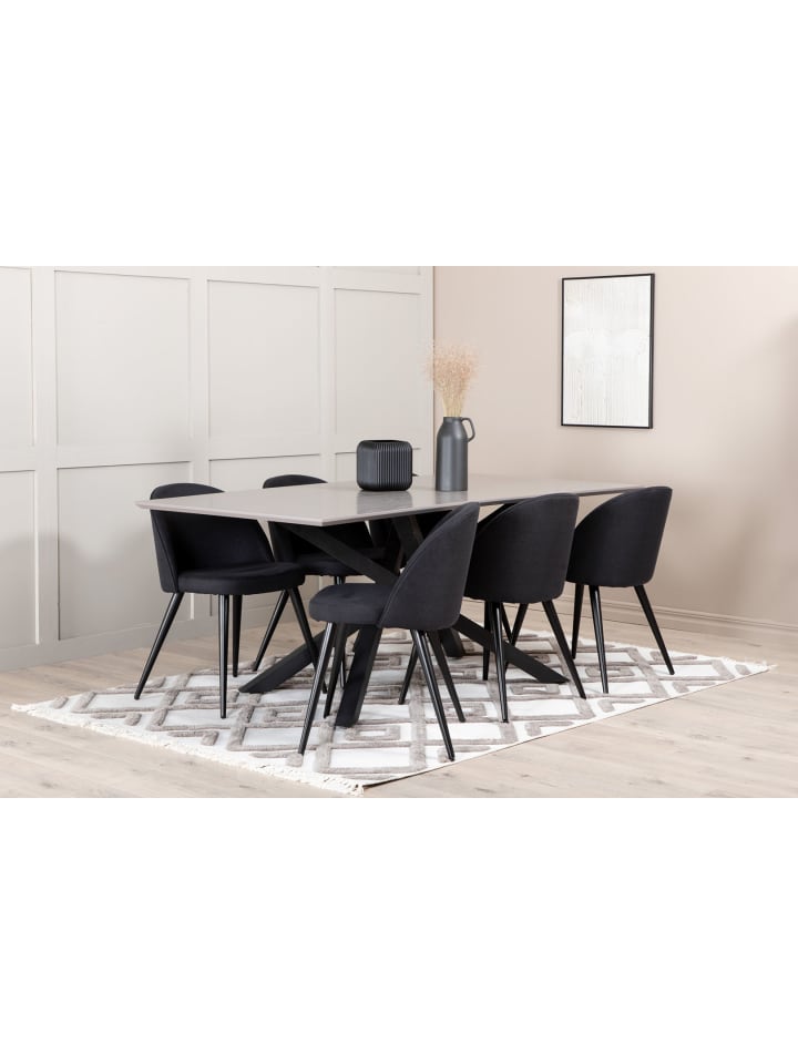 ebuy24 Essgruppe Piazza 22 (7-teilig) Schwarz 90 x 180 cm günstig kaufen onesize