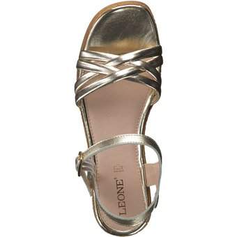Leone Keilsandale in gold