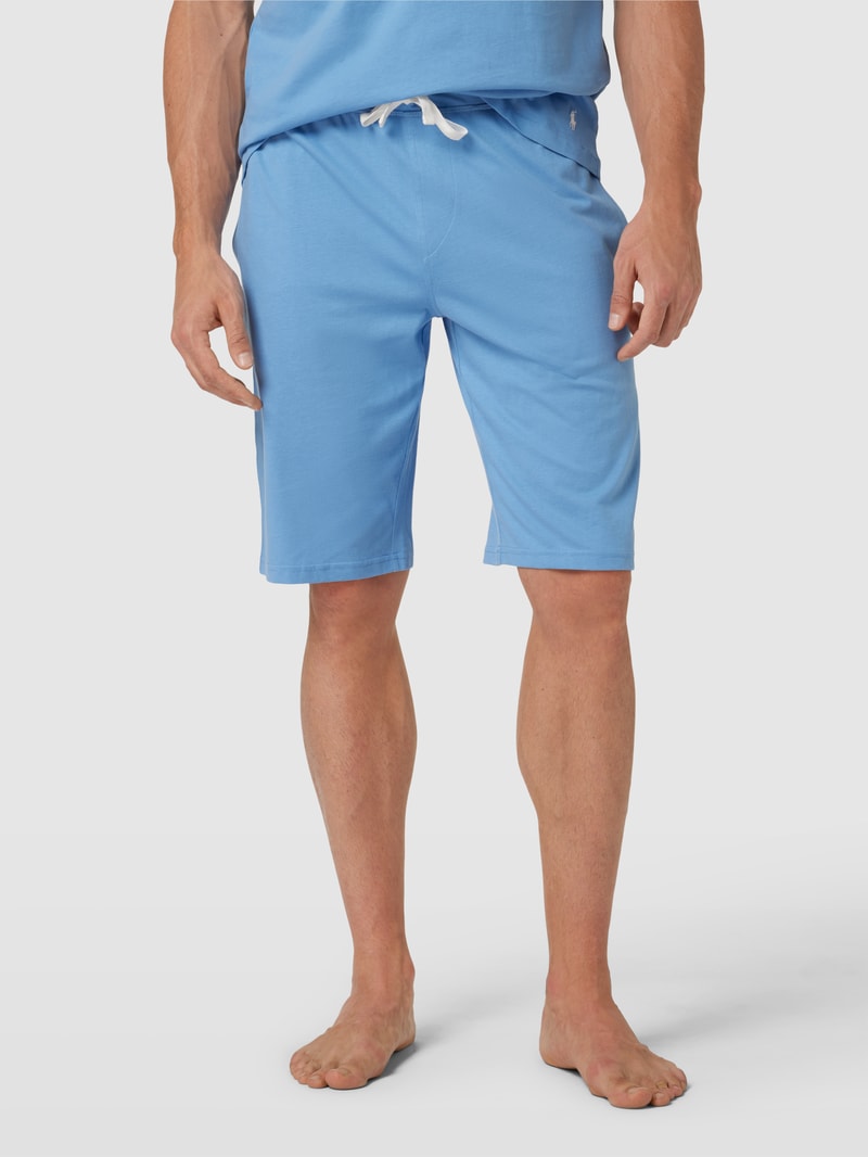 Slim Fit Sweatshorts mit Label-Stitching Modell 'LIQUID' in hellblau