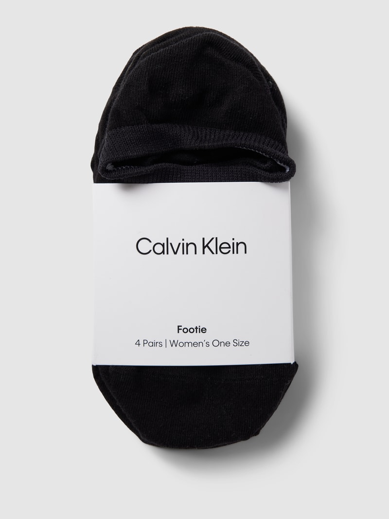 Füßlinge mit Label-Details im 4er-Pack in schwarz
