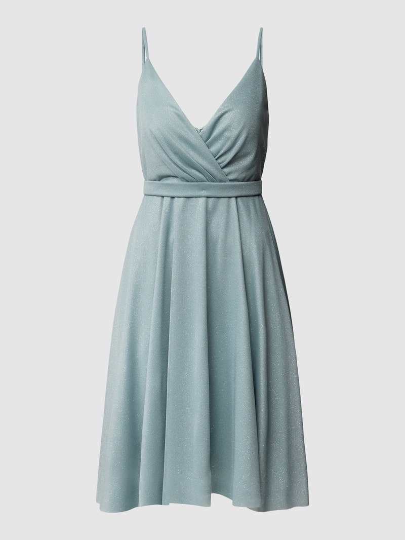 Cocktailkleid mit Effektgarn in schilf