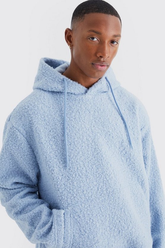 Kastiger Oversize Bouclee Borg-Hoodie