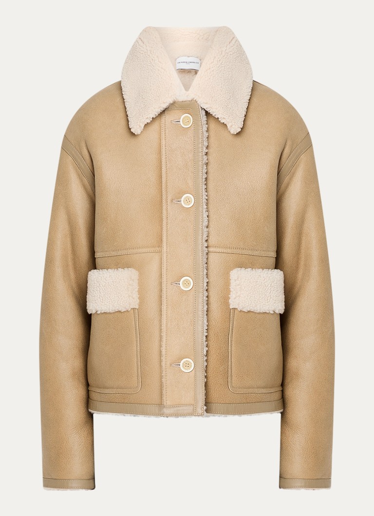 Claudie Pierlot sheepskin jacket with patch pockets