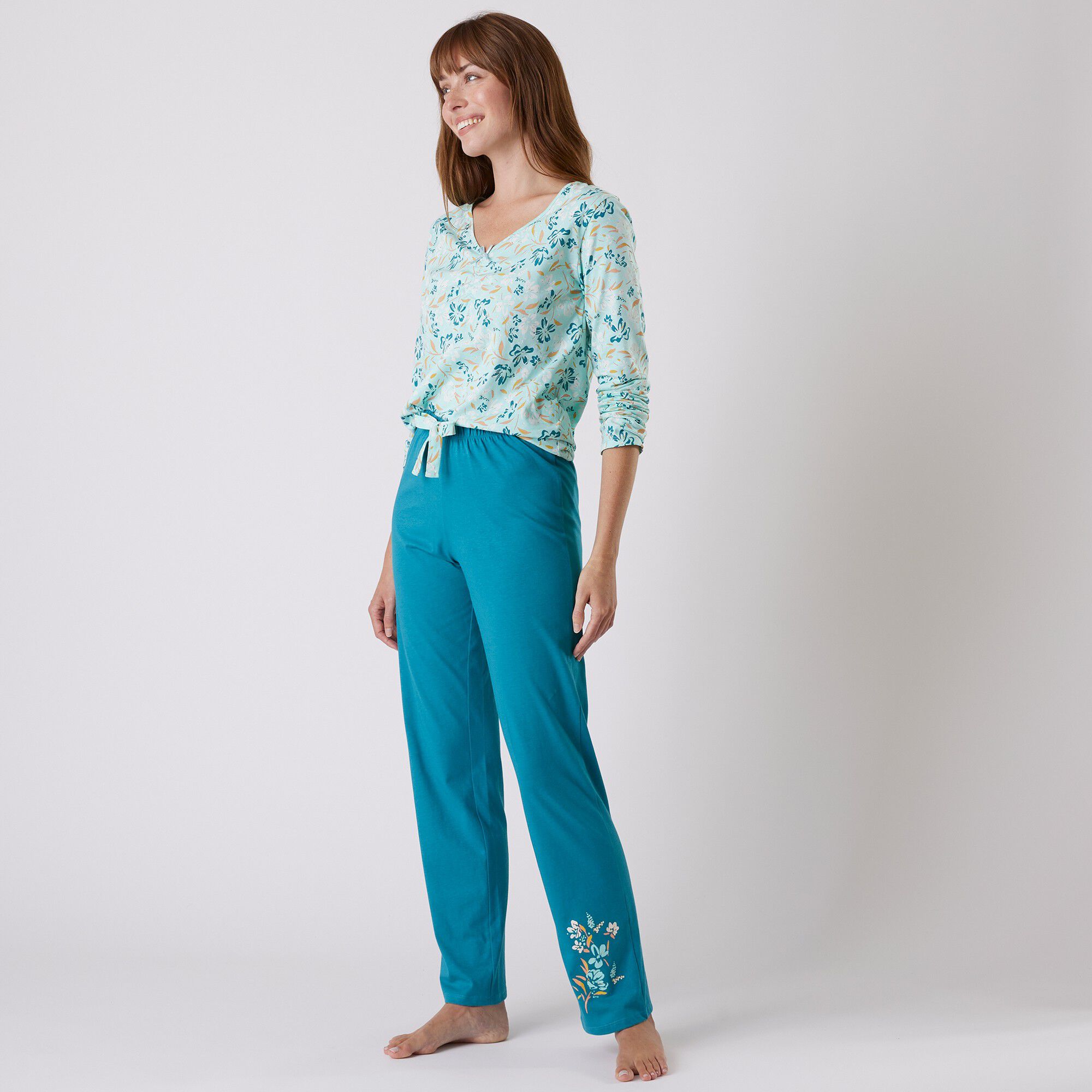 Pantalon pyjama coton imprimé 