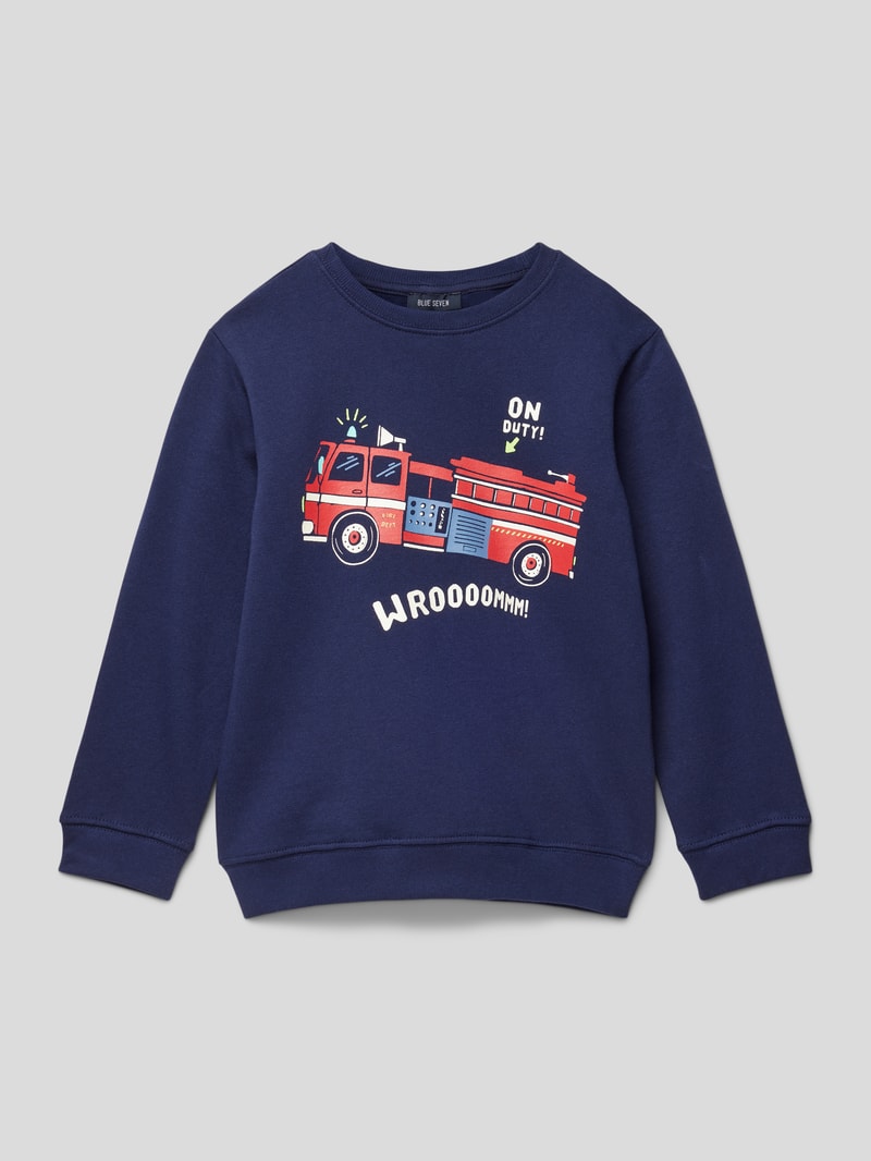 Sweatshirt mit Motiv-Print in blau