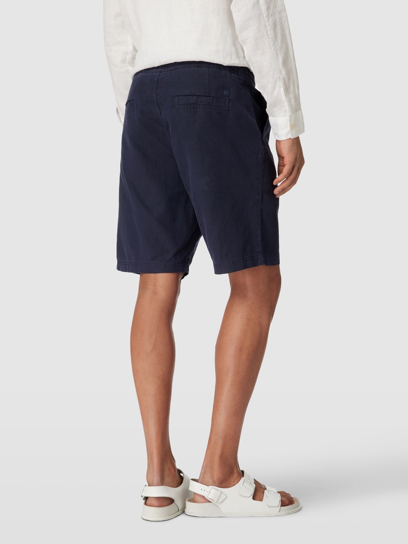 Shorts mit Label-Details Modell 'Sisla' in marineblau
