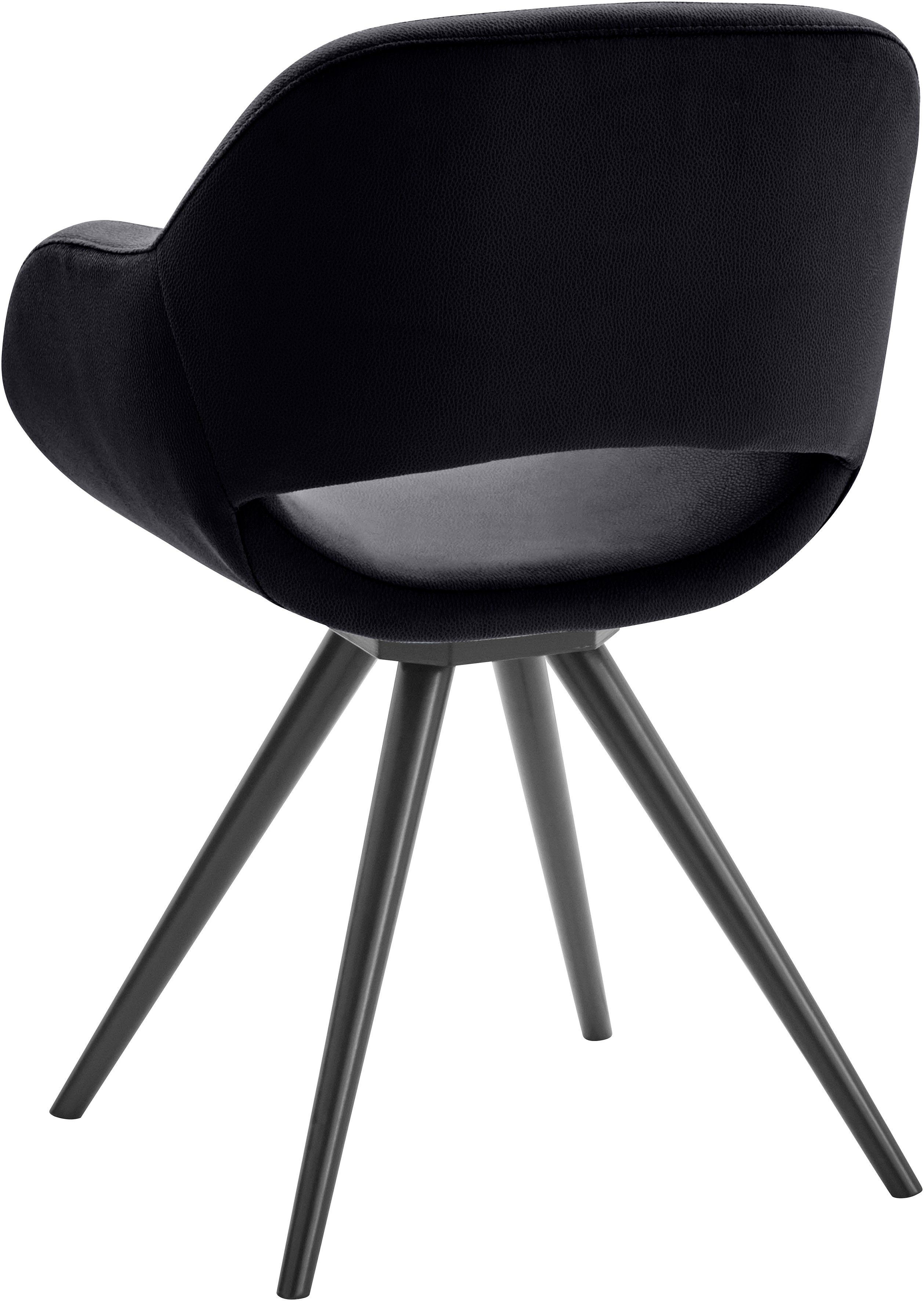 INOSIGN Armlehnstuhl Aurora (Set, 2 St), Gestell aus Massivholz Buche in schwarz lackiert