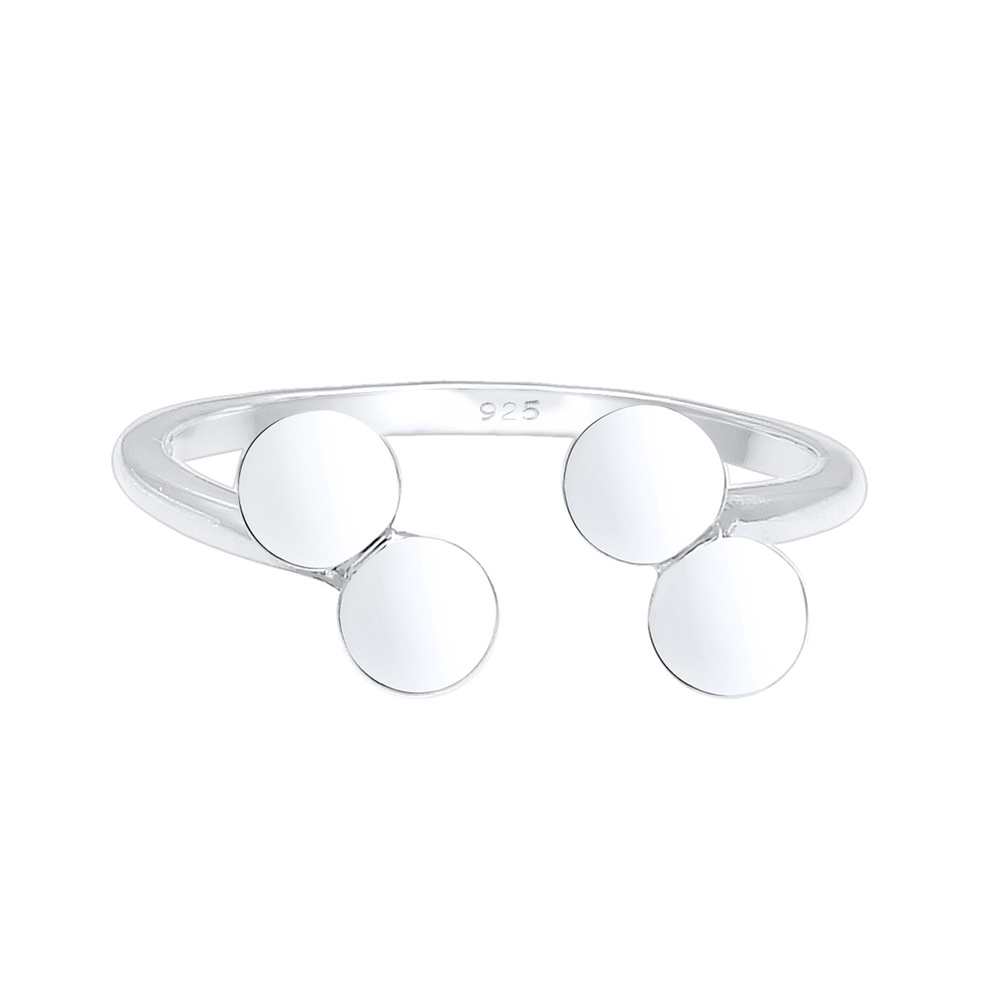Elli Elli Bague Réglable Ouvert Cercle Geo Bague Femme  Plaqué Or Rose Argent (925/100 Bague