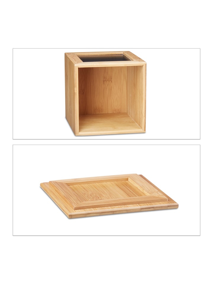 relaxdays Aufbewahrungsbox in Natur - (B)15,5 x (H)17 x (T)15,5 cm günstig kaufen onesize