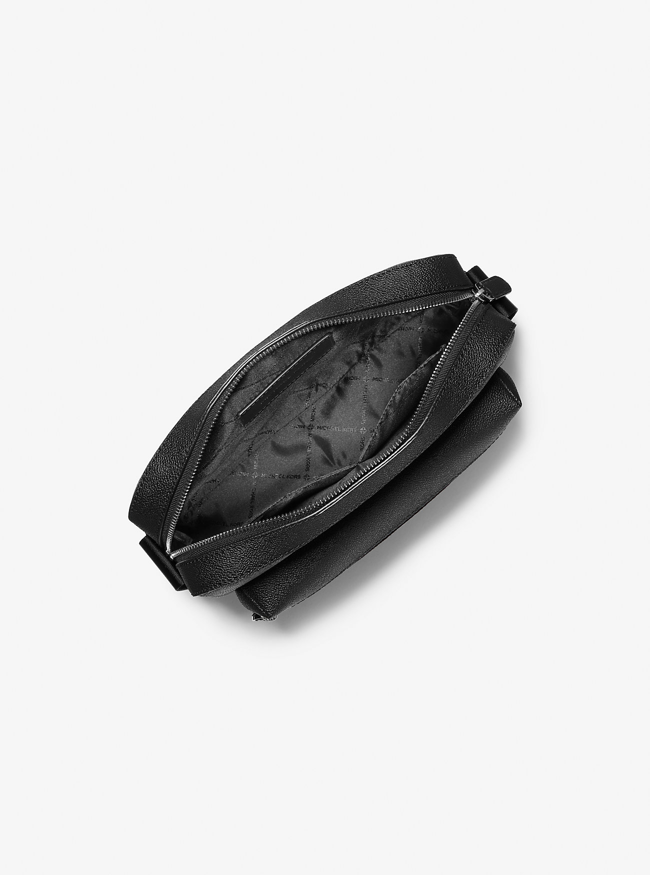 Hudson crossbody-veske med tekstur og signaturlogo for kamera – SVART