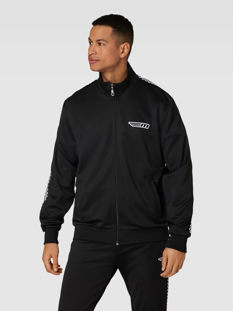 Sweatjacke mit seitlichen Eingrifftaschen in schwarz