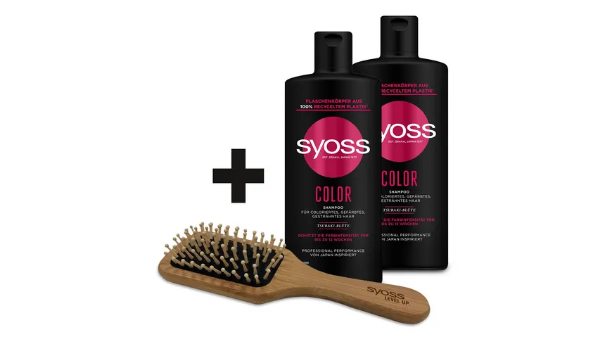 syoss Shampoo Color Doppelpack + Bambusbürste 880 ml