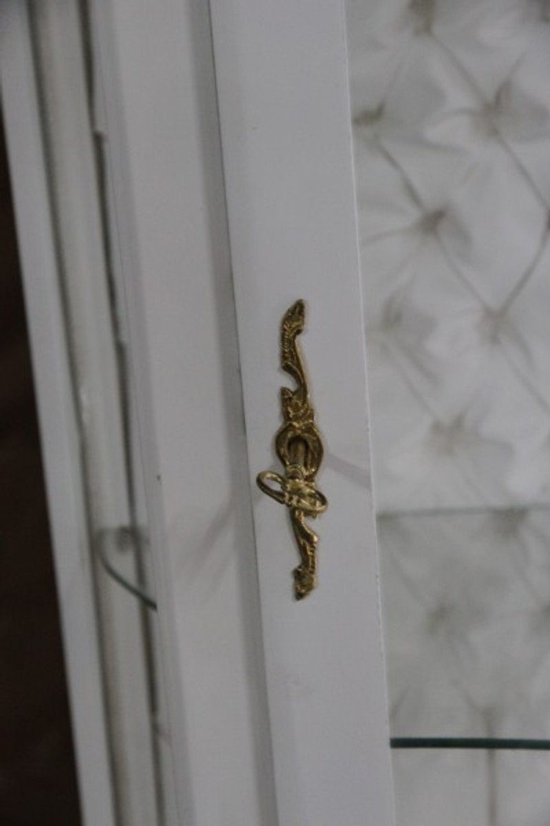 Casa Padrino Barschrank Baroque Showcase White / Gold - Baroque Furniture Glass Showcase