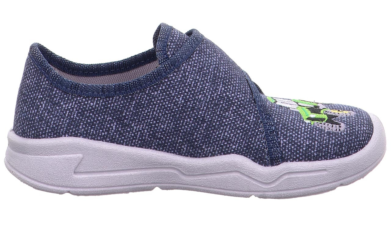 BENNY - BlauHausschuh mit Klettverschluss
