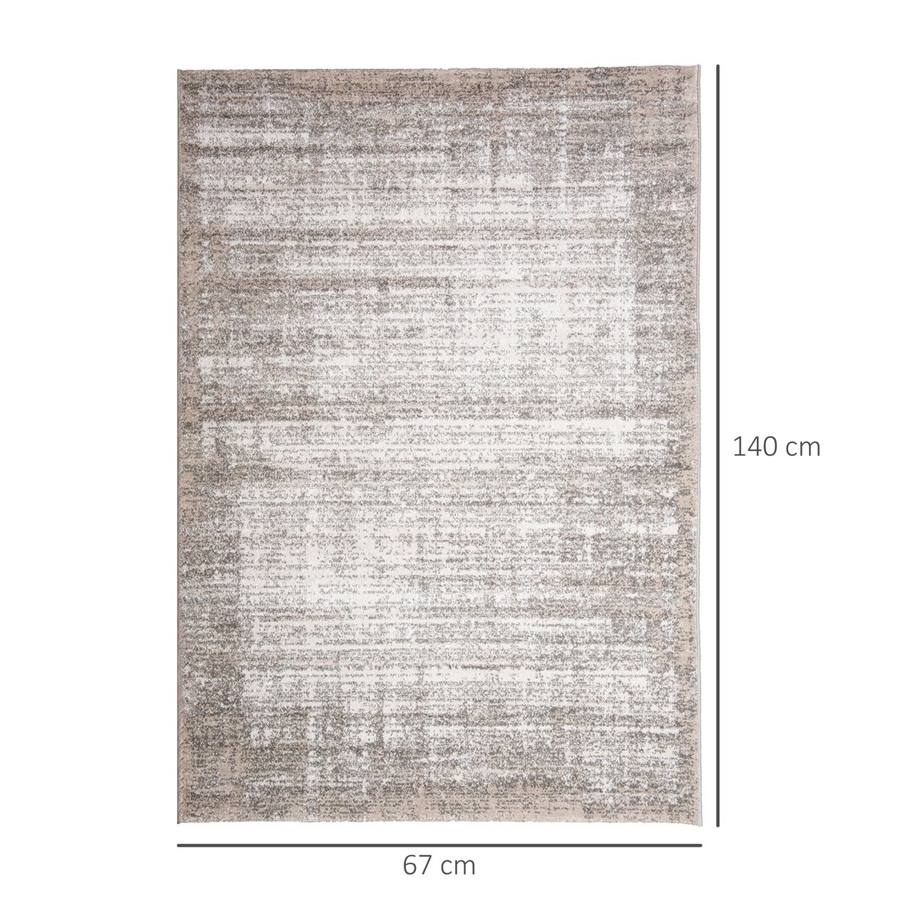 HOMCOM Teppich Kurzflor Beige 140 x 67 x 1 cm