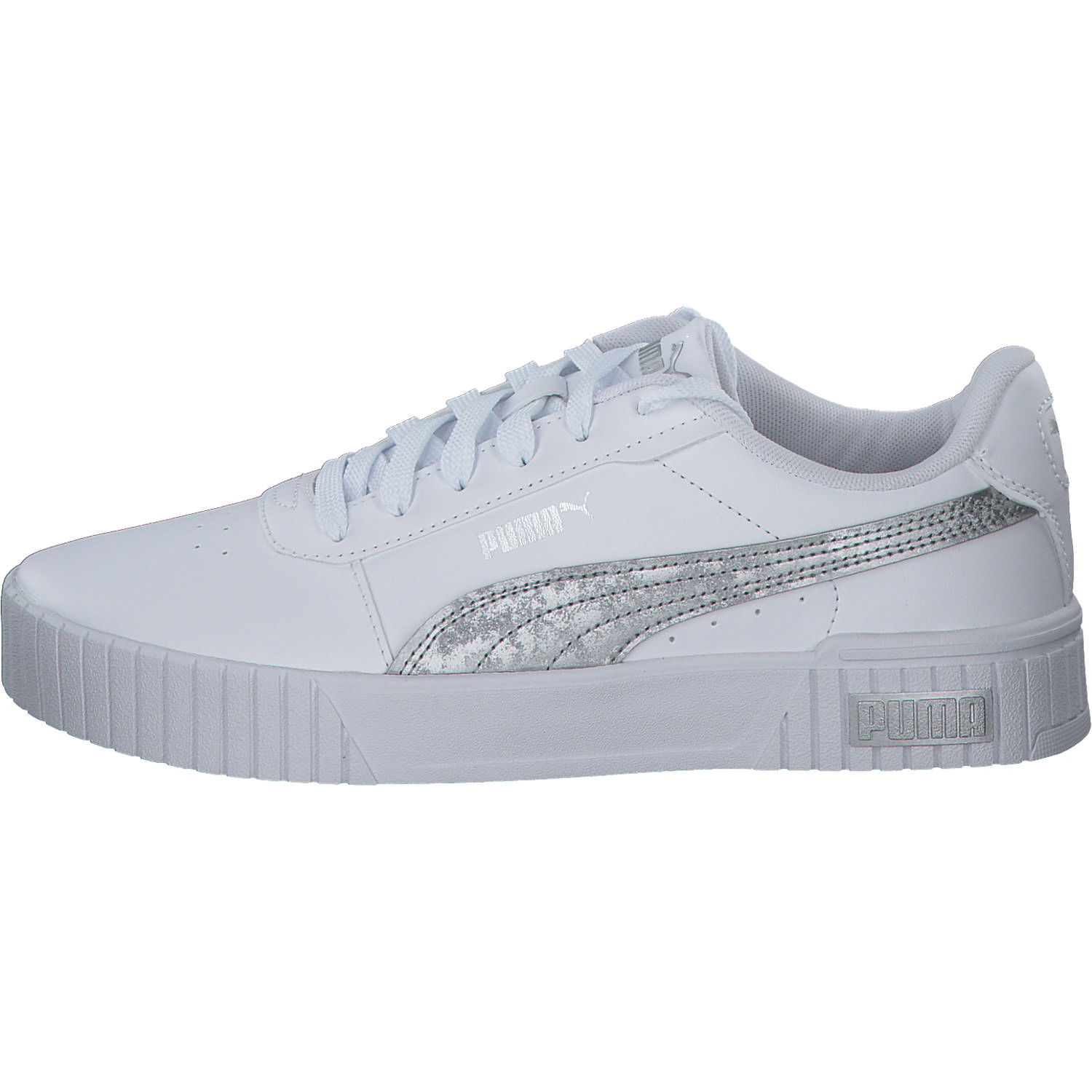 Puma Carina 2.0 Space Metallics 389387, Schnürschuhe, Damen, white/matte silver