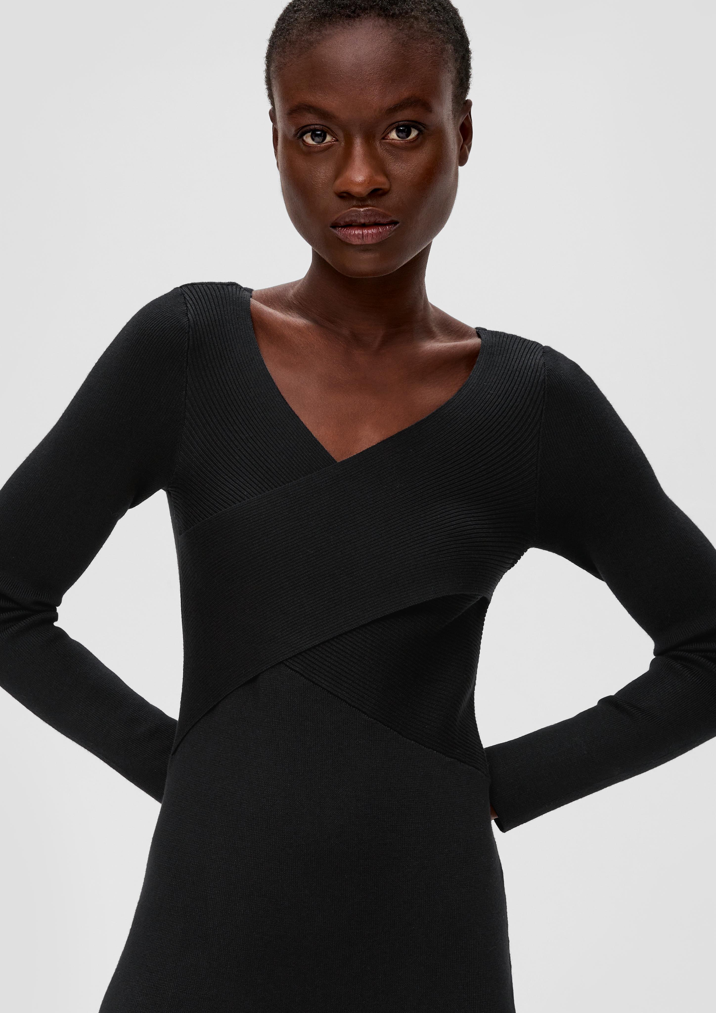 Strickkleid in Wickel-Optik  2140471-9999
