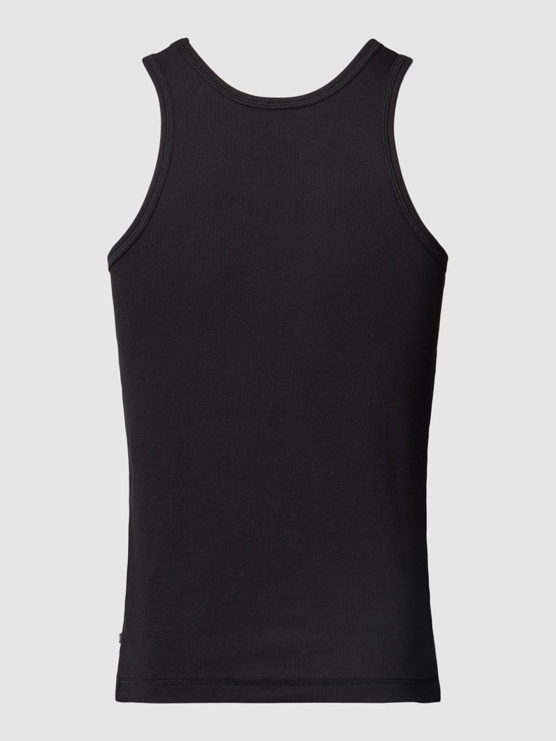 Tanktop mit Feinripp Modell 'ICONIC' im 2er-Pack in schwarz